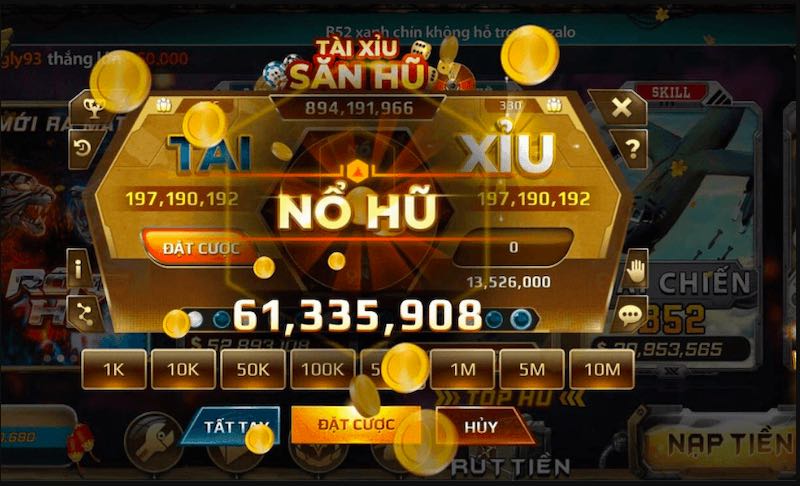 Người tham gia tập trung vào lượt quay nổ hũ