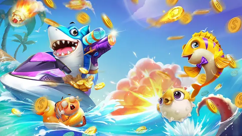 Giao diện chọn bàn và boss trong game bắn cá, đa dạng cấp độ và phần thưởng hấp dẫn